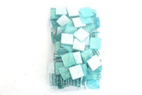 Ice Aqua Blue Glitter Tile 20 mm