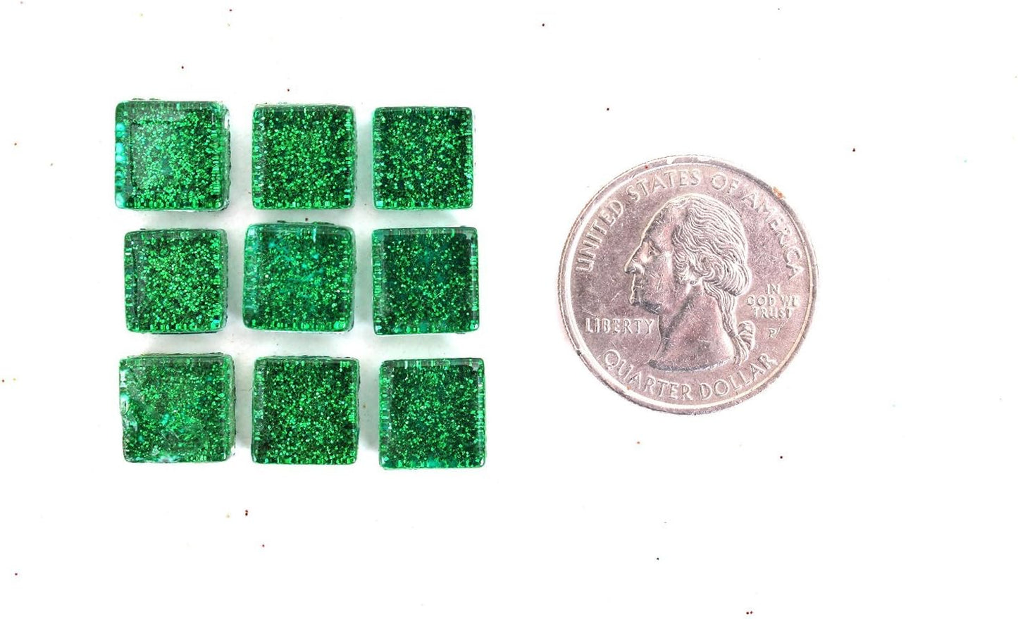 Forest Green Glitter Tile 10 mm