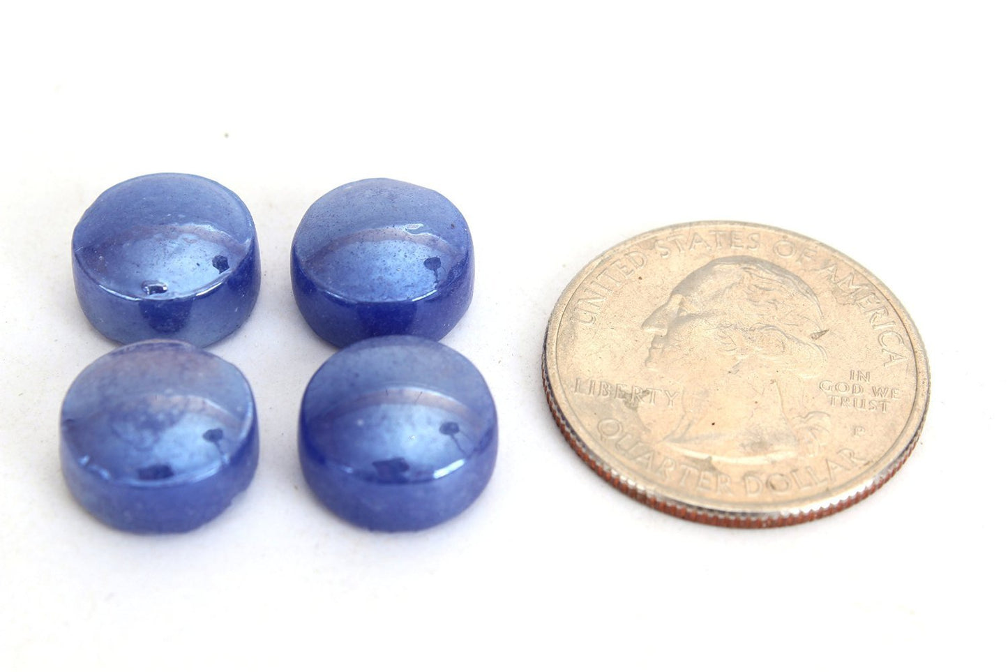 Iridescent Blue Round 12 mm Mosaic Tile