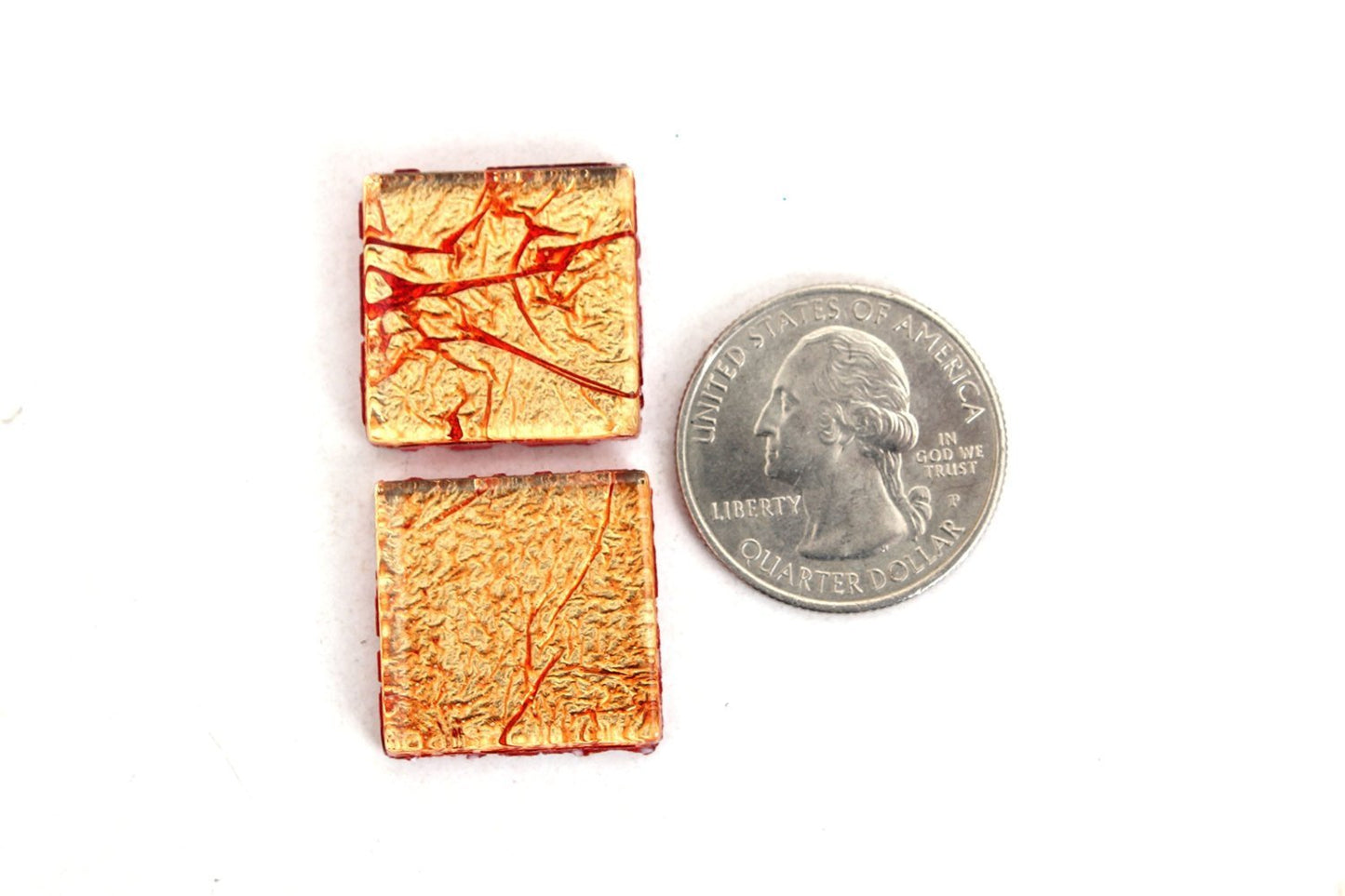 Orange 3/4 Inch Foil Mosaic Tile