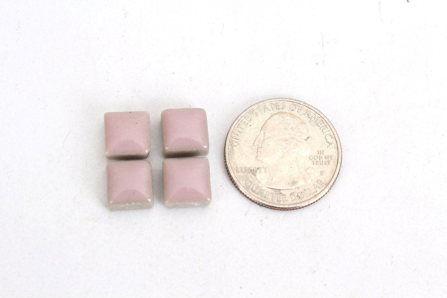 Baby Pink Ceramic Mini Tile - 4/10 Inch