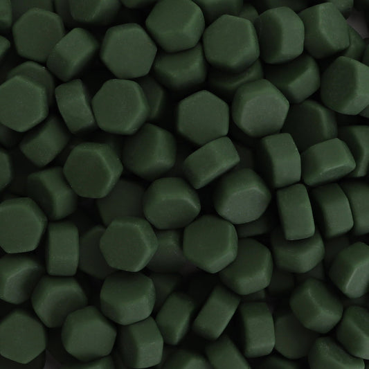 Hexagon Mosaic Tile Pieces 0.4" - Cedar Green - Matte