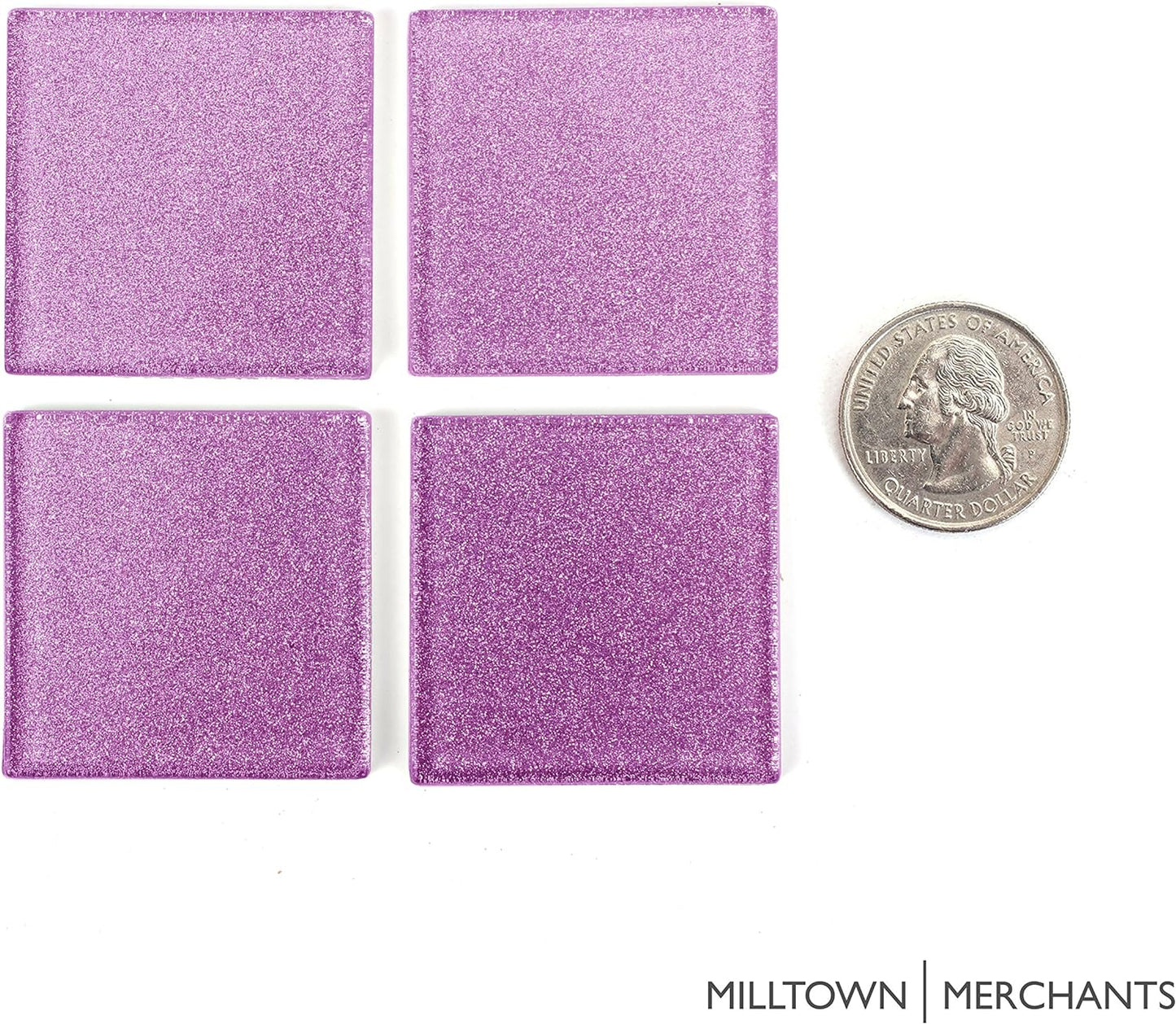Light Purple Glitter Mosaic Tile 48 mm