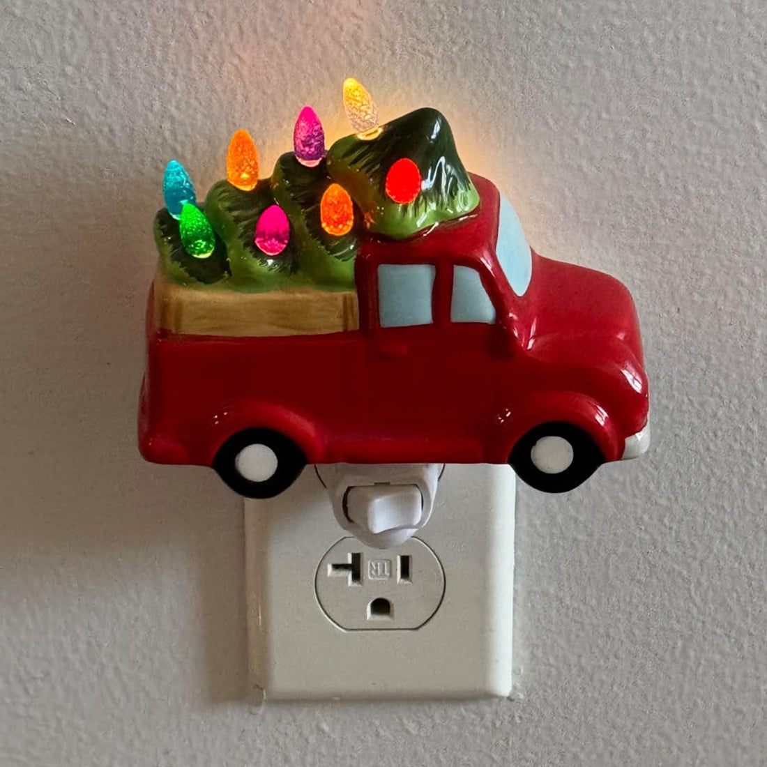 Christmas Tree Truck Ceramic Night Light