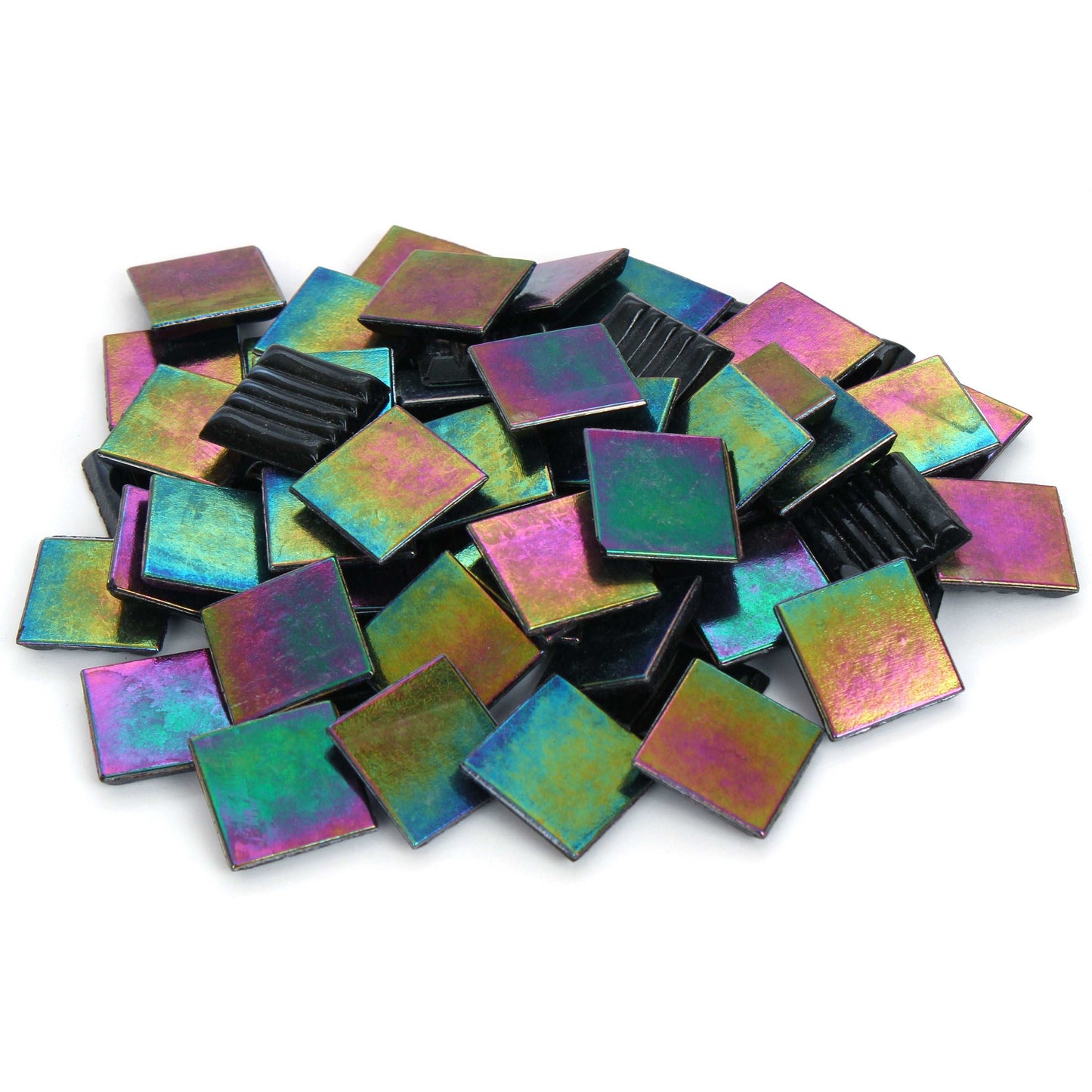Iridescent Black Mosaic Tile - 3/4 Inch