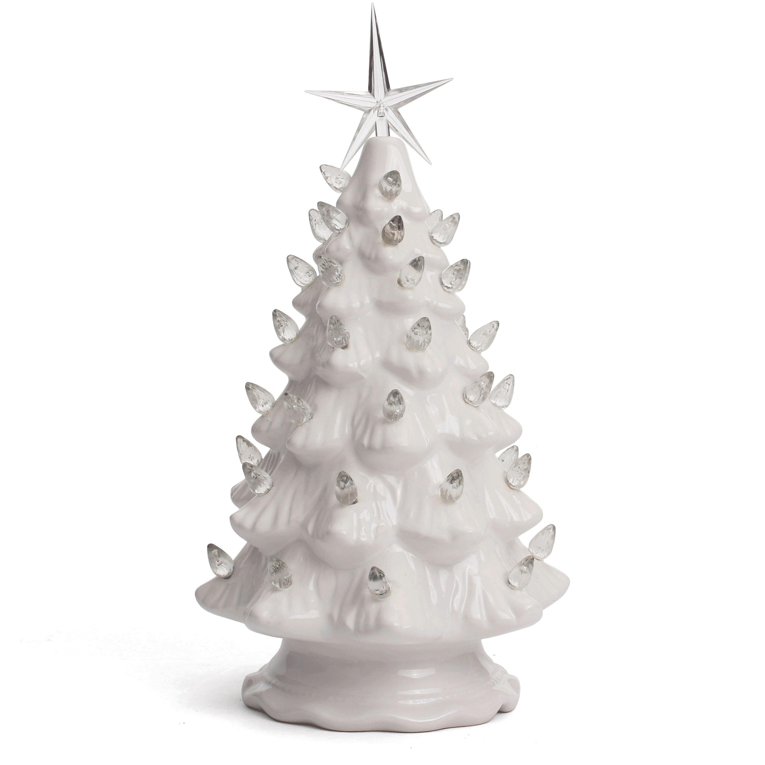 11.5" White Ceramic Christmas Tree