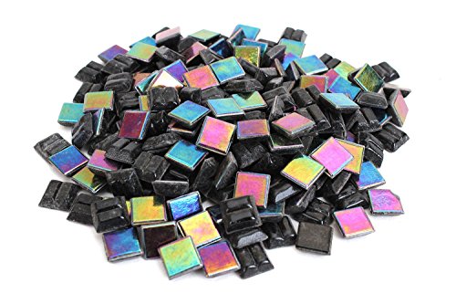 Iridescent Black Mosaic Tile - 4/10 Inch