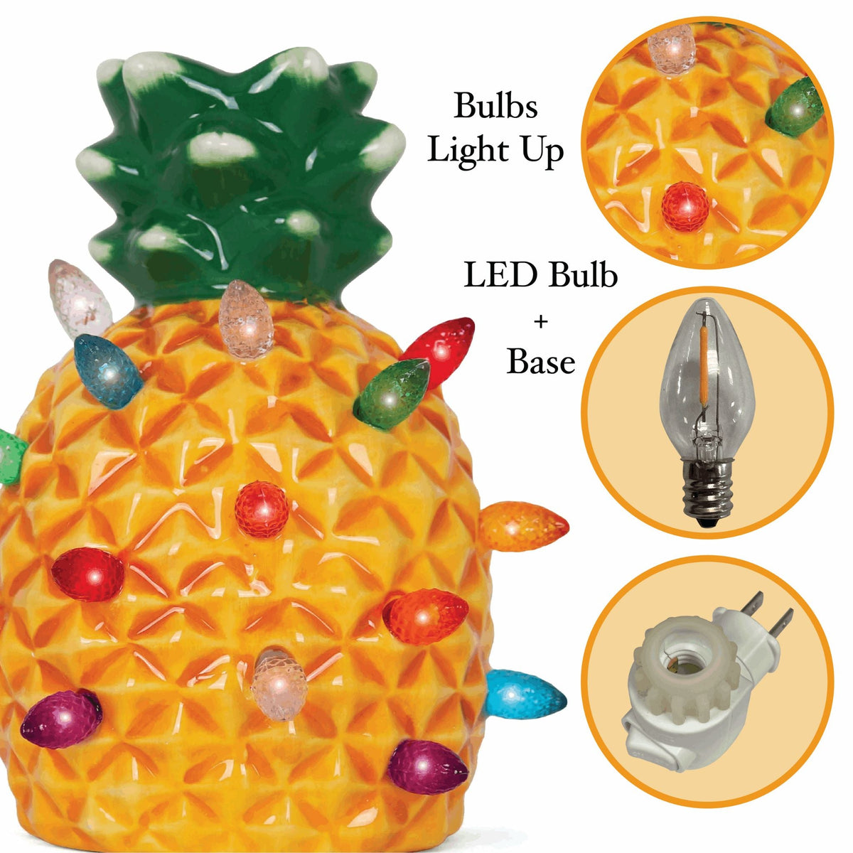 Ceramic Christmas Pineapple Night Light