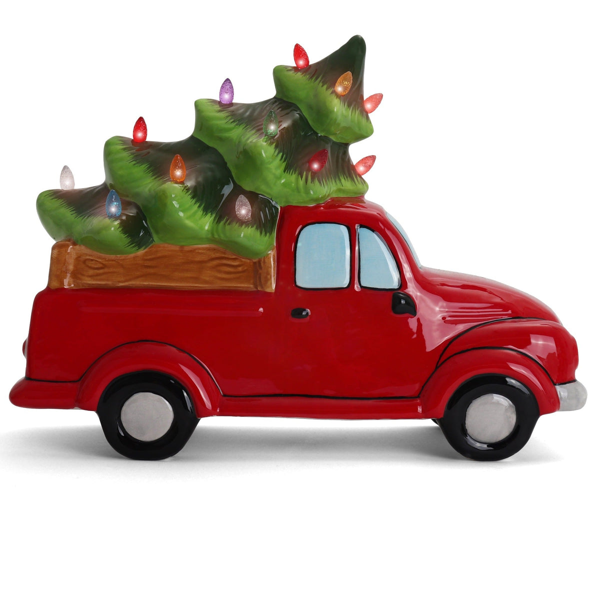 Lighted Ceramic Christmas Red Truck