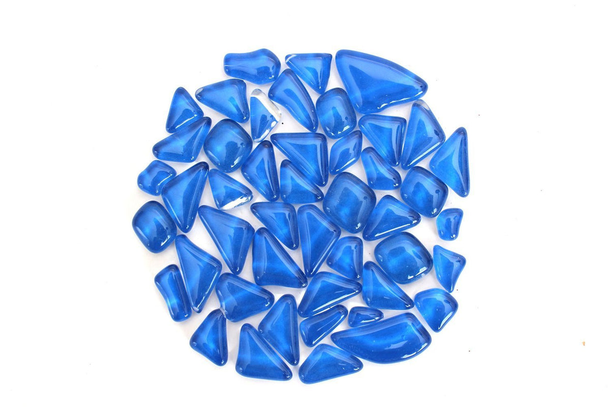 Medium Blue Smooth Mosaic Pieces