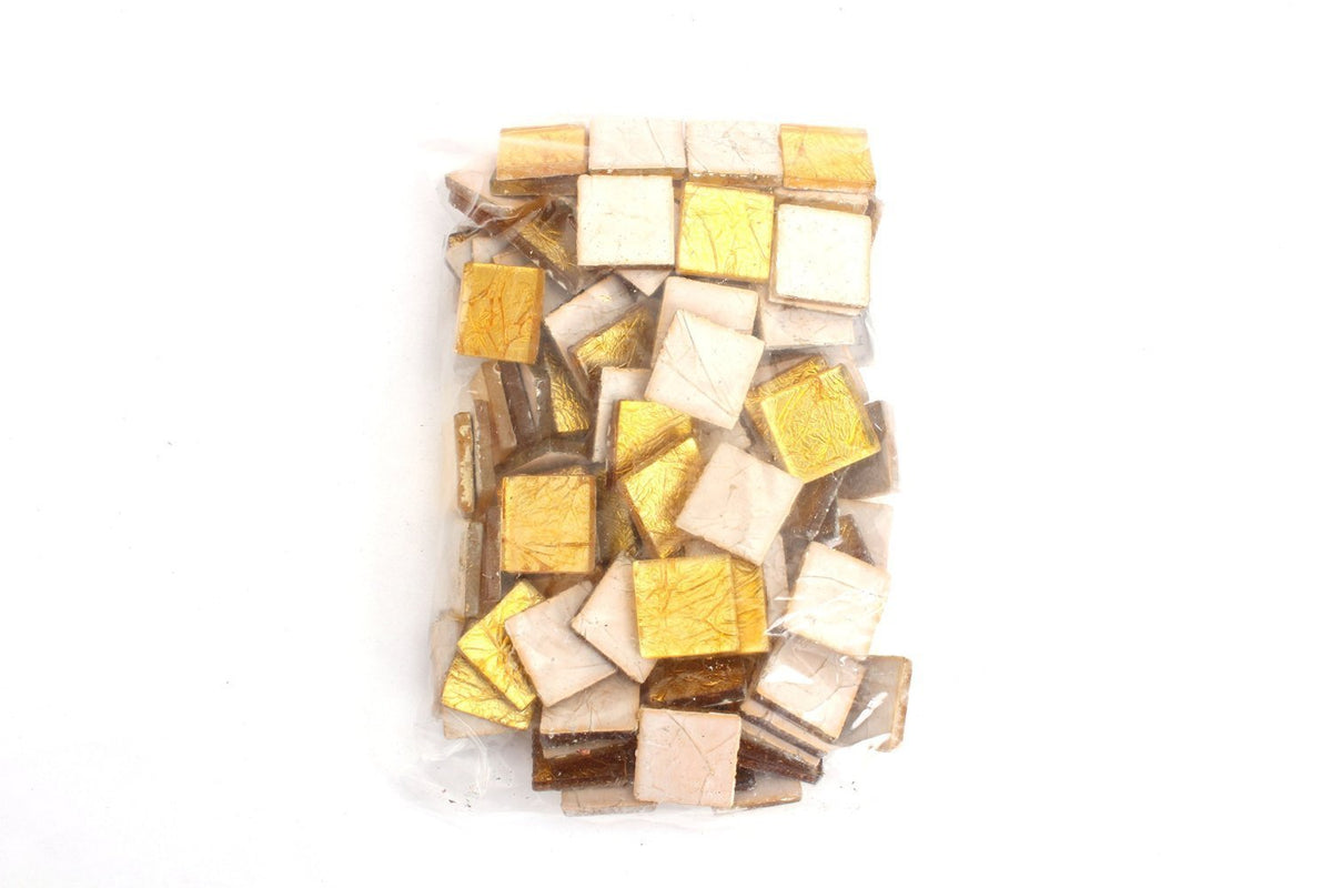 Yellow 3/4 Inch Foil Mosaic Tile