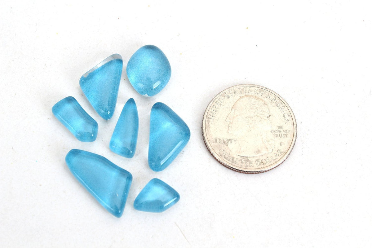 Light Blue Smooth Mosaic Pieces