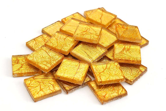 Yellow 3/4 Inch Foil Mosaic Tile