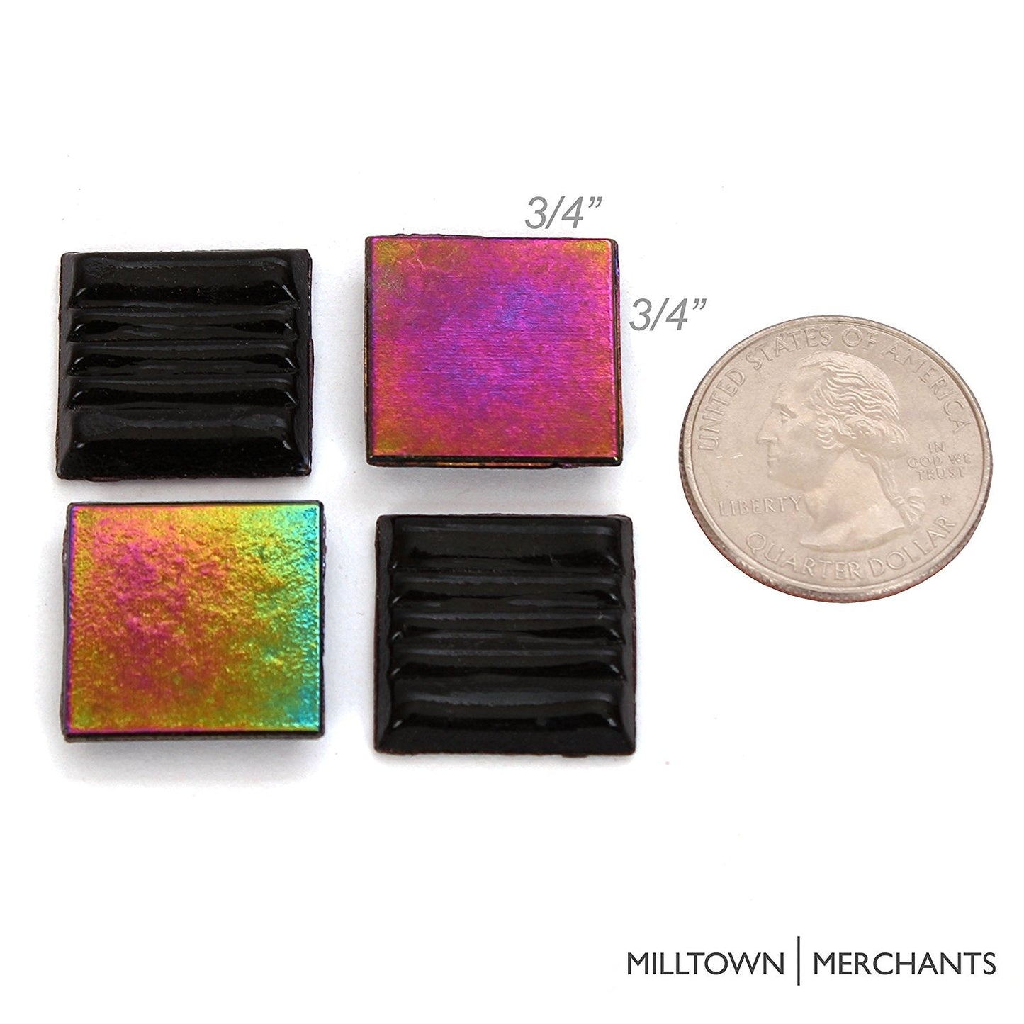 Iridescent Black Mosaic Tile - 3/4 Inch