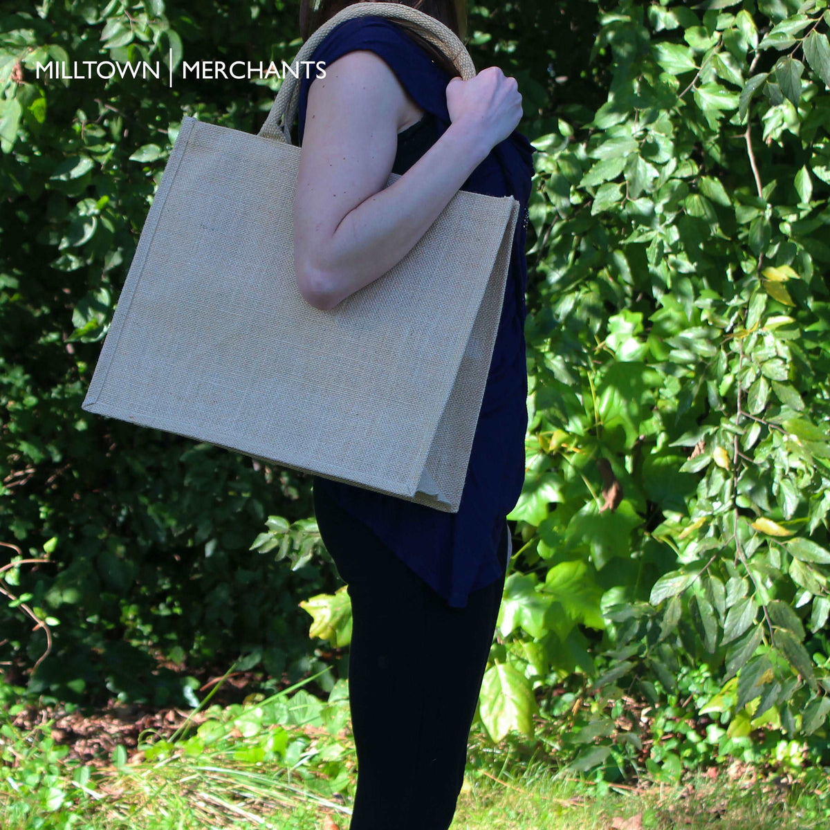 Large Burlap Tote Bag - 12-Pack