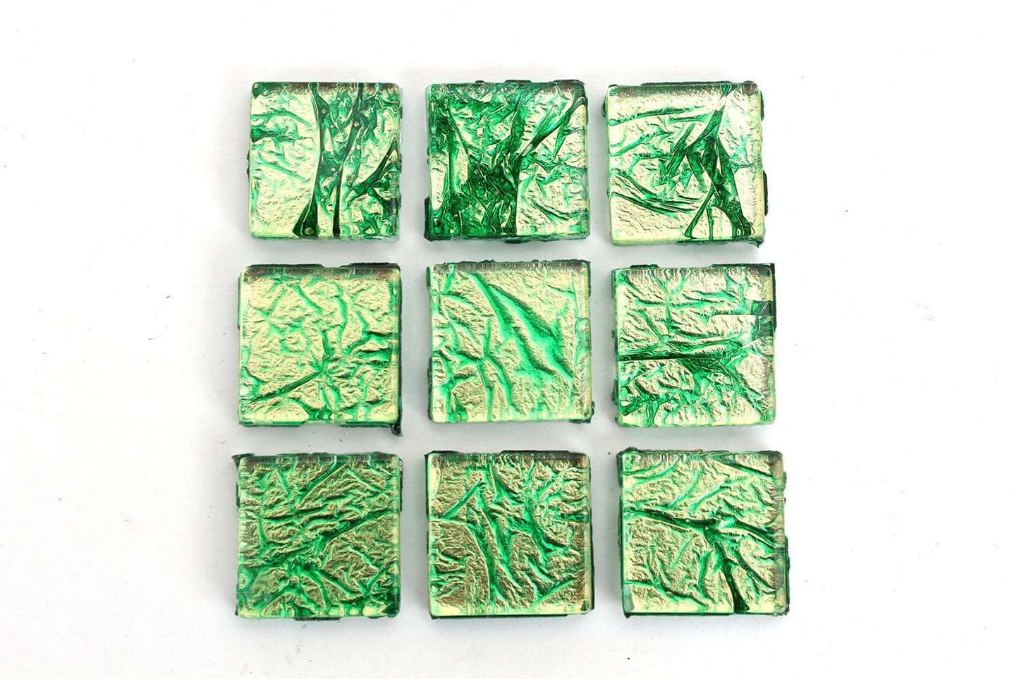 Green 3/4 Inch Foil Mosaic Tile