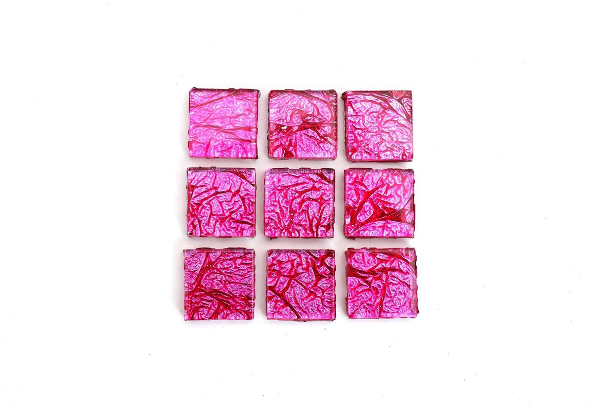 Pink 3/4 Inch Foil Mosaic Tile