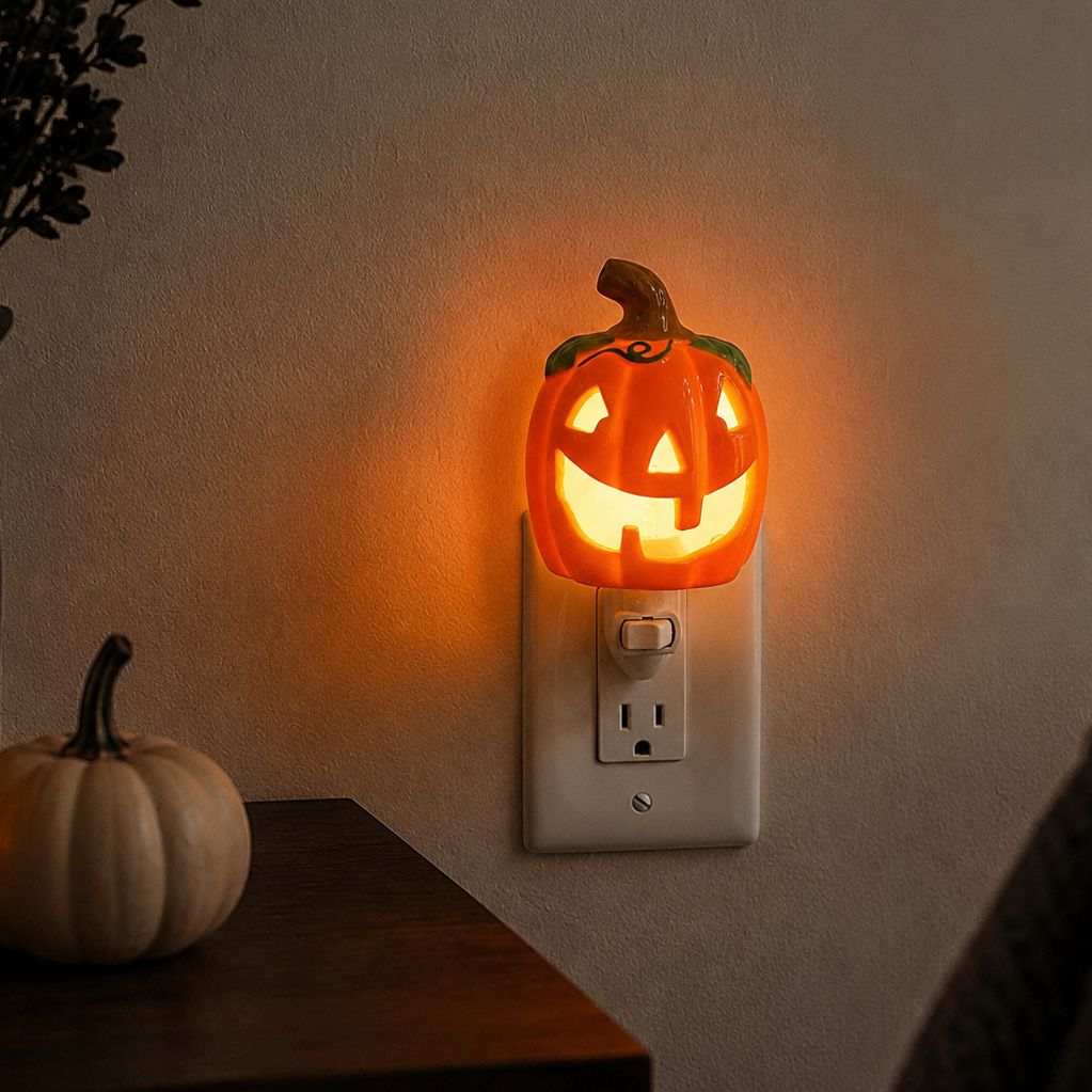 Ceramic Pumpkin Halloween Night Light