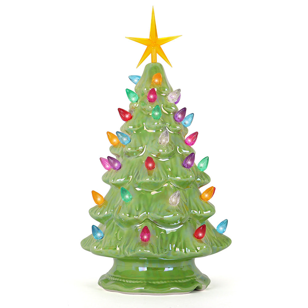 11.5" Pearl Green Ceramic Christmas Tree