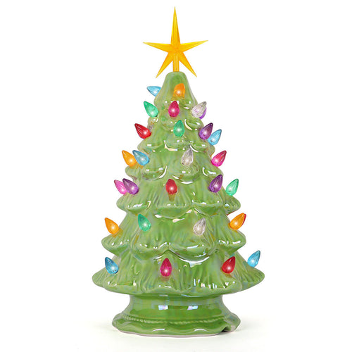 11.5" Pearl Green Ceramic Christmas Tree