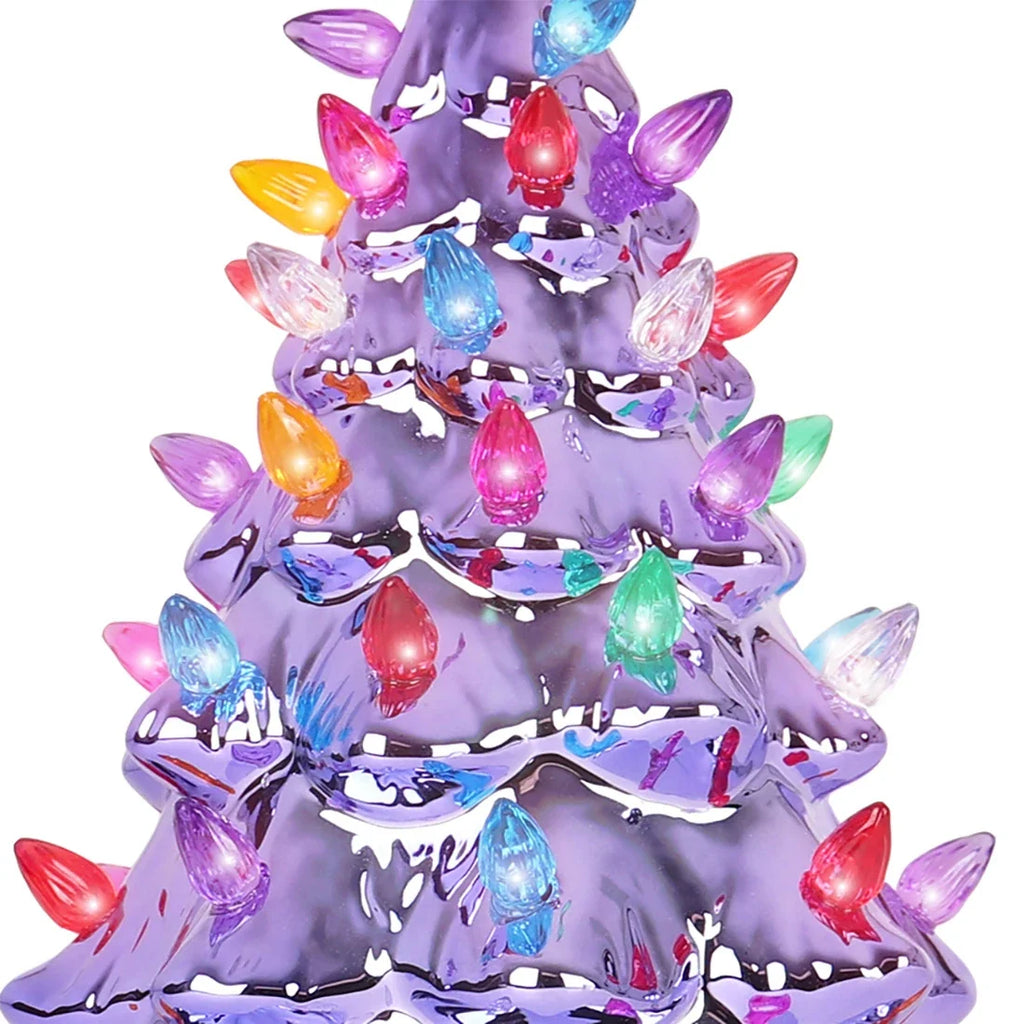 11.5" Pearl Violet Ceramic Christmas Tree