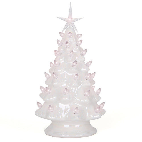 11.5" Pearl White Ceramic Christmas Tree