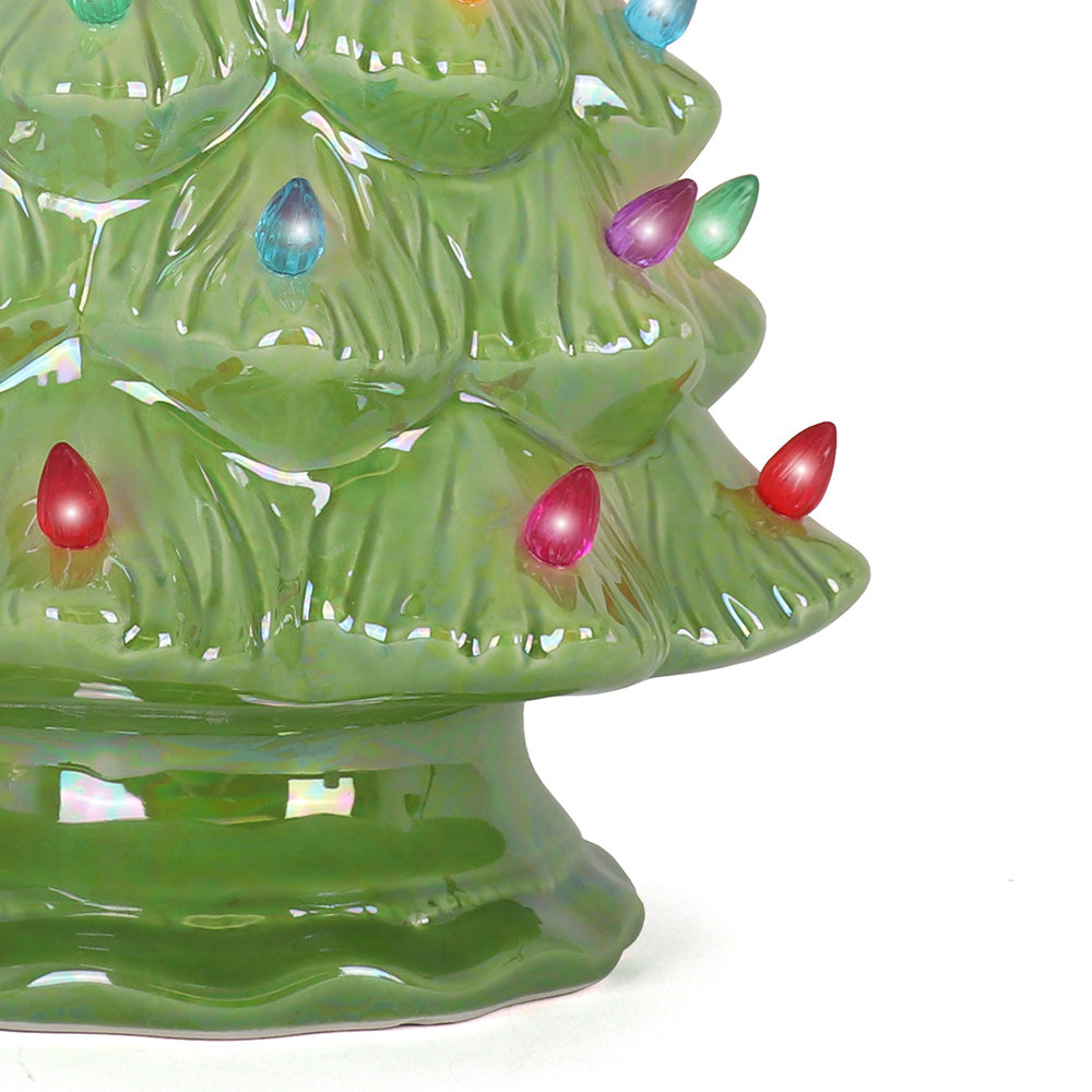 15.5" Pearl Green Ceramic Christmas Tree