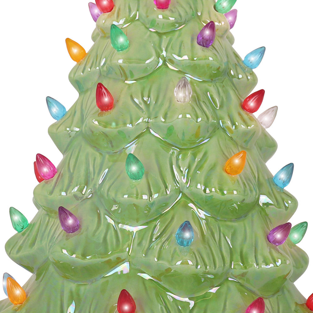15.5" Pearl Green Ceramic Christmas Tree