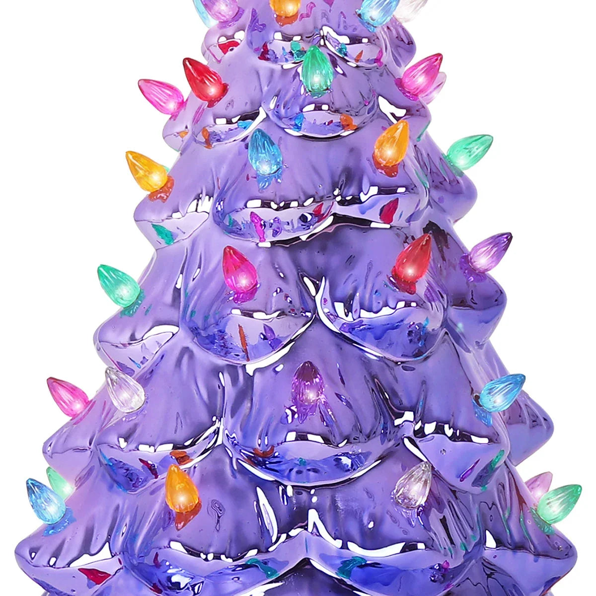 15.5" Pearl Violet Ceramic Christmas Tree