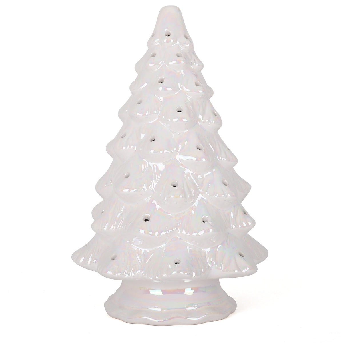 15.5" Pearl White Blank Ceramic Christmas Tree