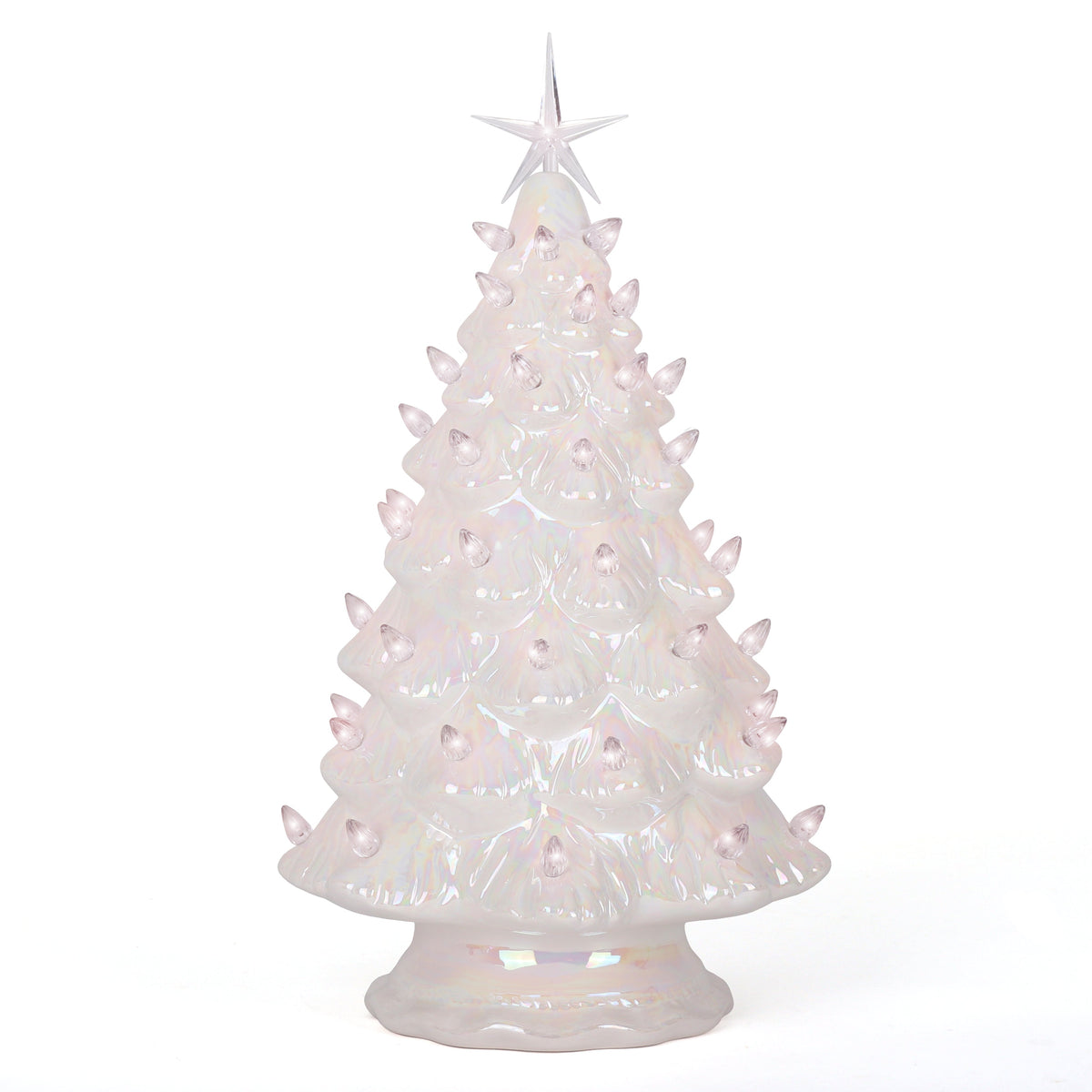 15.5" Pearl White Ceramic Christmas Tree