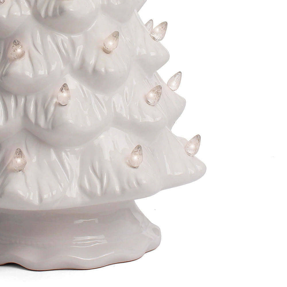 15.5" White Ceramic Christmas Tree