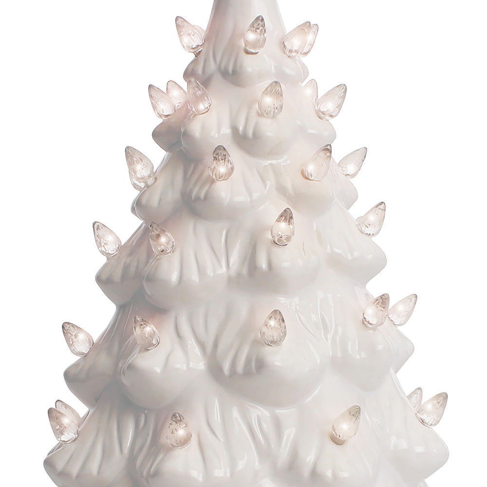 15.5" White Ceramic Christmas Tree