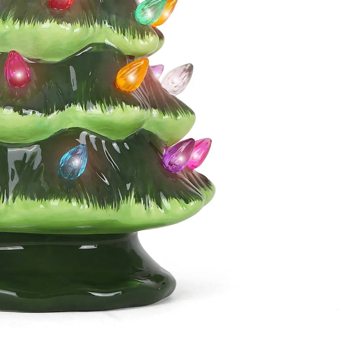 9.5" Leaning Green Ceramic Christmas Tree