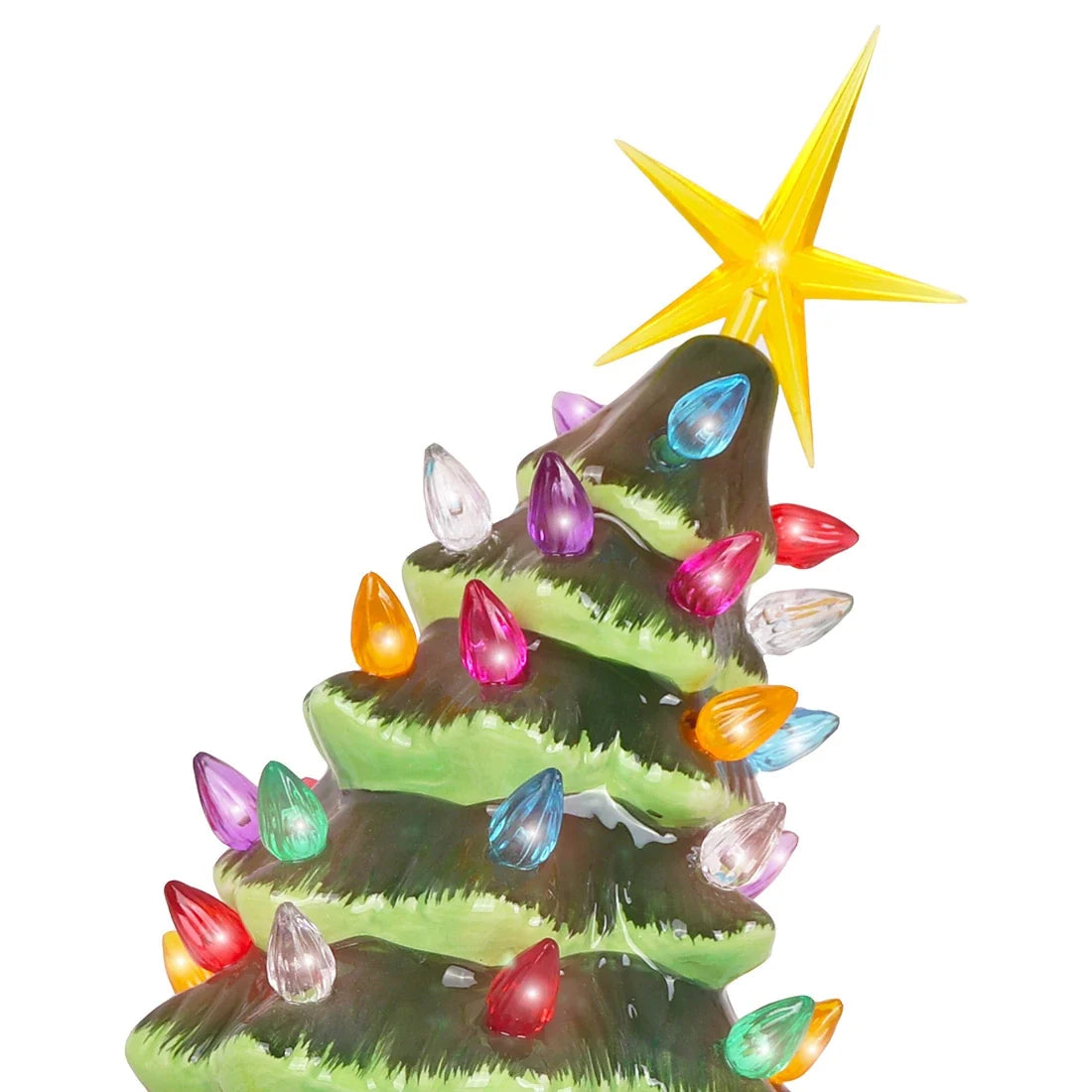 9.5" Leaning Green Ceramic Christmas Tree