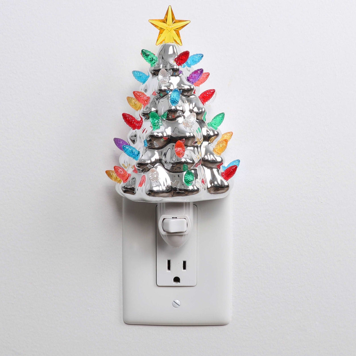 Christmas Tree Night Light - Silver