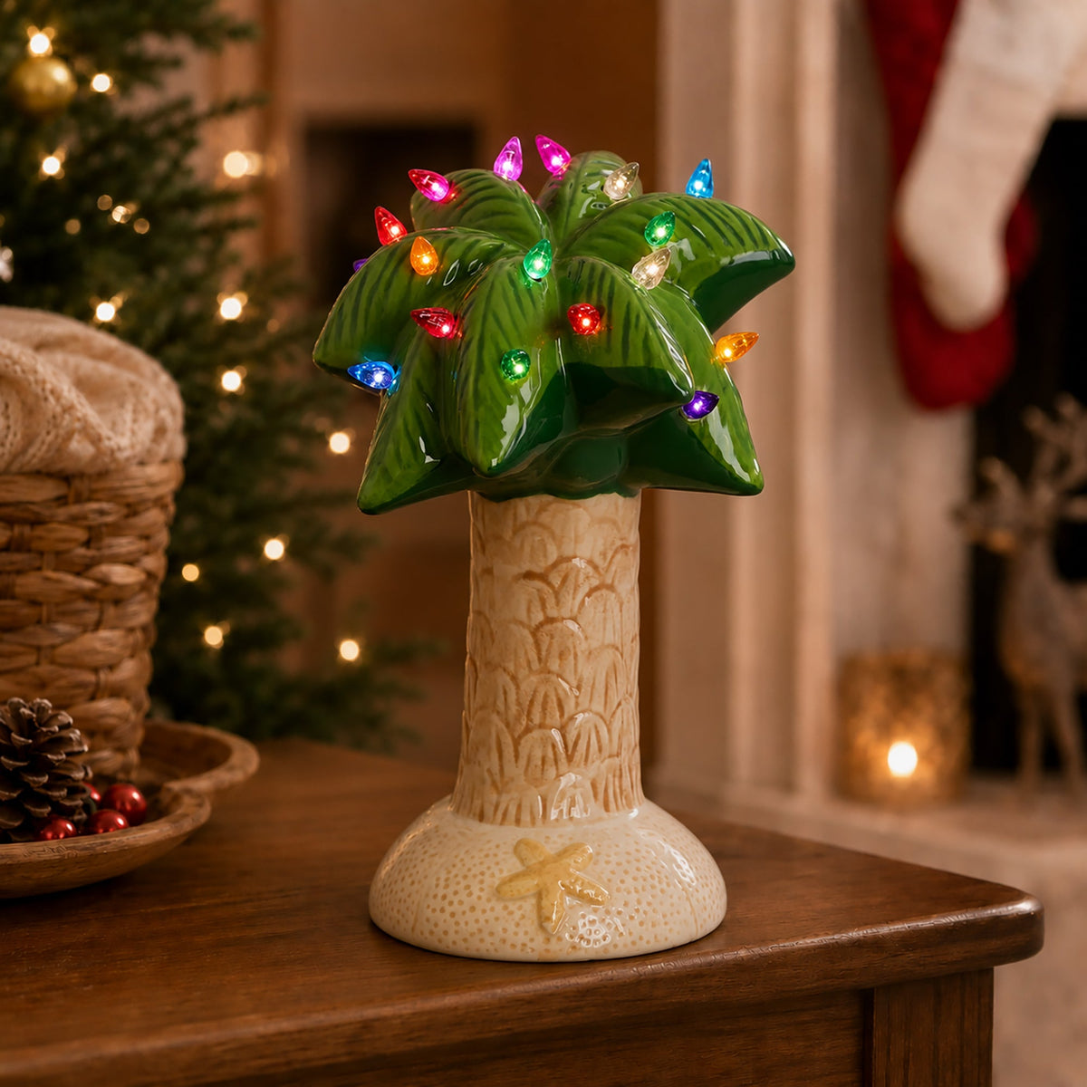 Lighted Ceramic Christmas Palm Tree