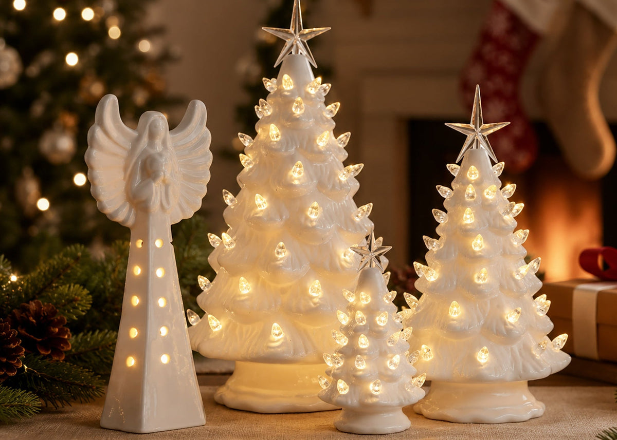 White Lighted Ceramic Angel