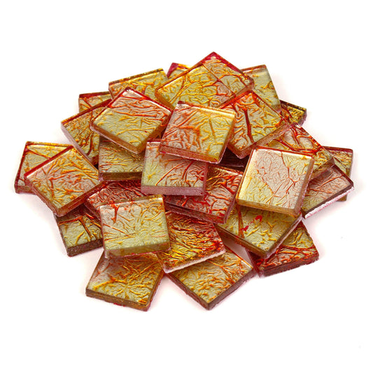 Orange-Yellow Foil Tile 20mm