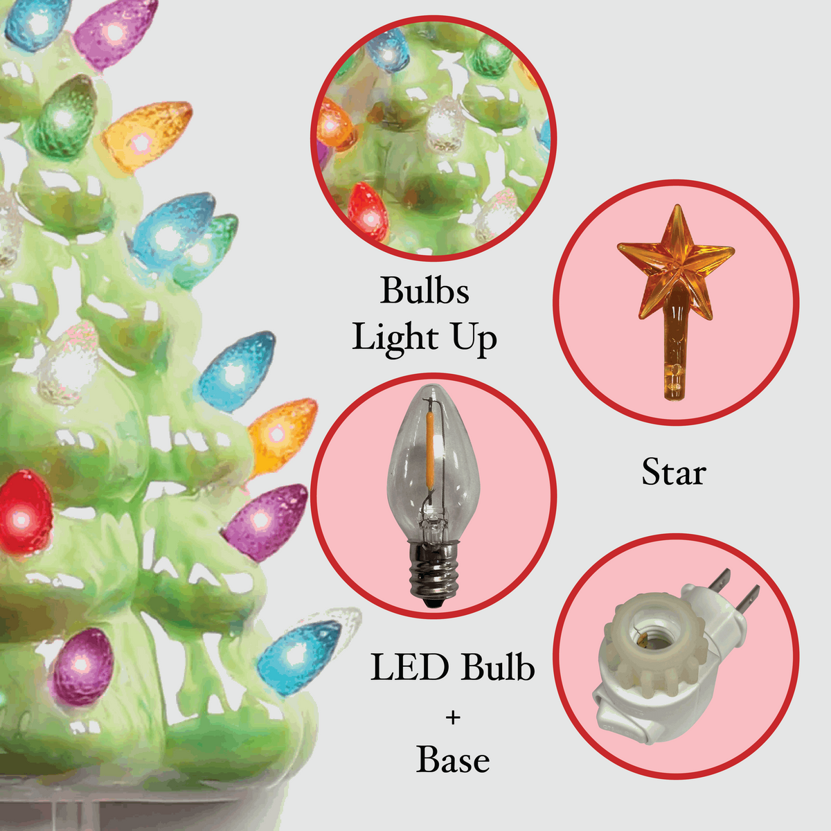 Christmas Tree Night Light - Pearl Green