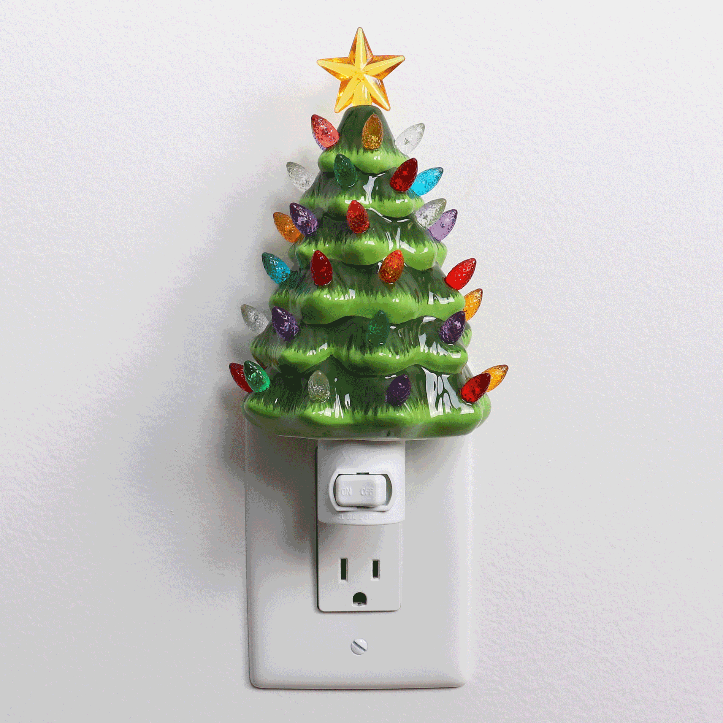 Green Ceramic Christmas Tree Night Light